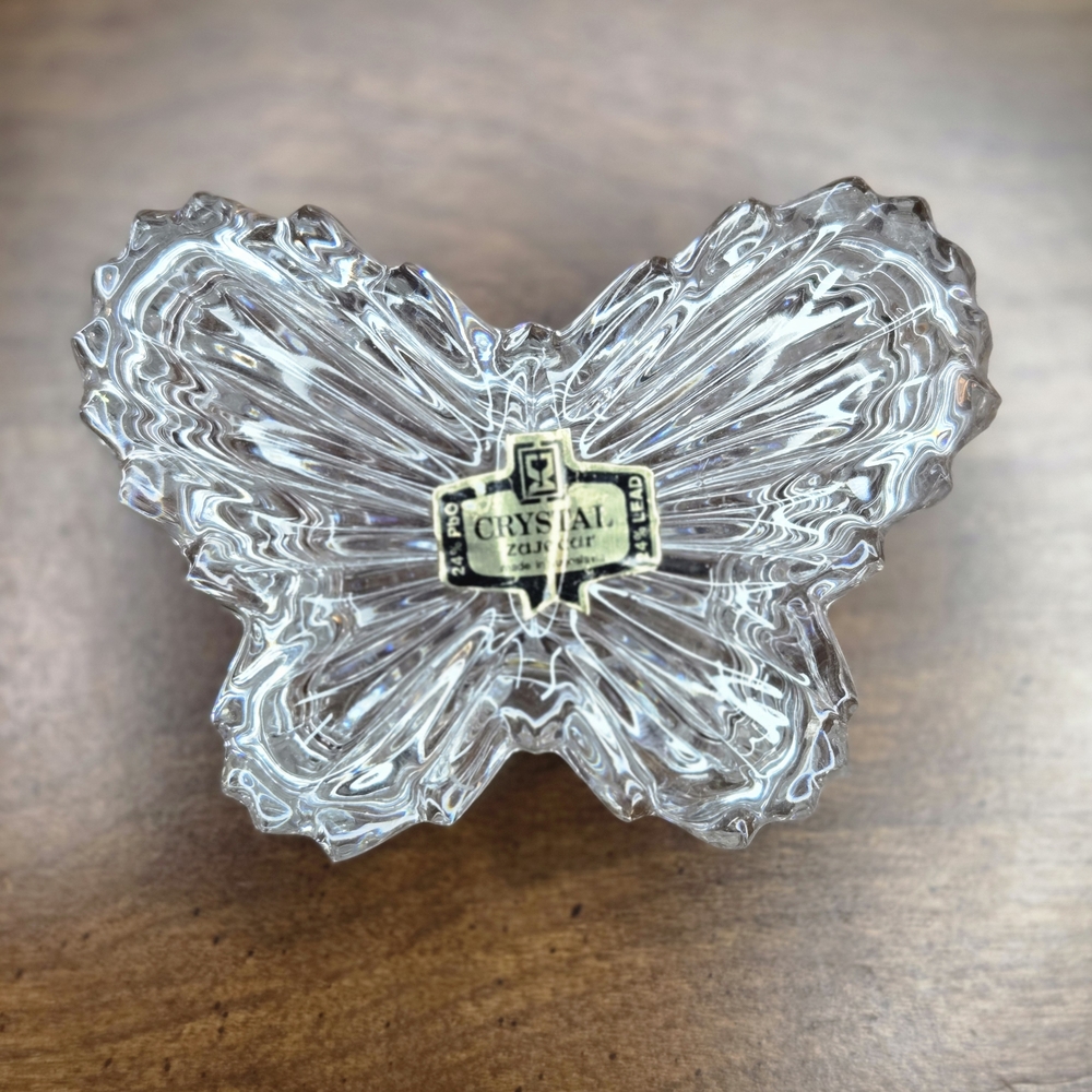Crystal Butterfly Decorative Trinket Dish Miniature